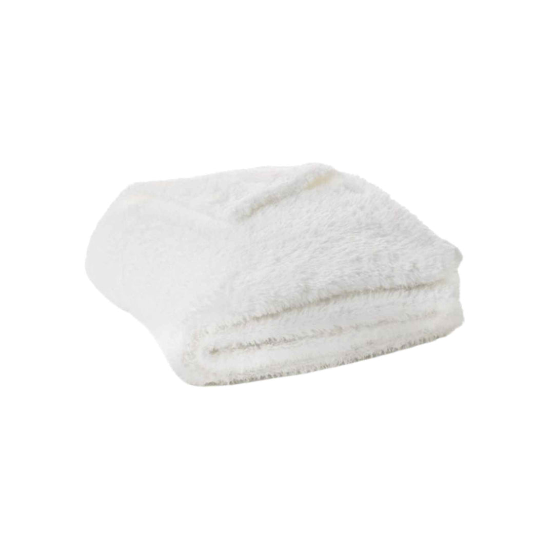 SHAGGY THROW, WHITE