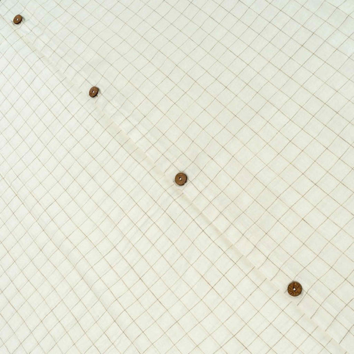 CHECKED LINEN DUVET SET, KING