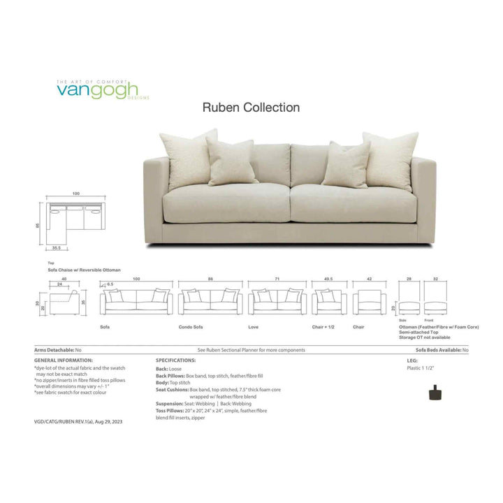 RUBEN SOFA/SECTIONAL COLLECTION, CUSTOMIZABLE