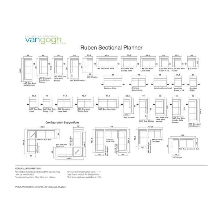 RUBEN SOFA/SECTIONAL COLLECTION, CUSTOMIZABLE