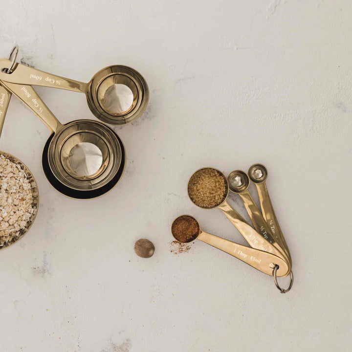 GOLD MEASURING SPOONS, S/4