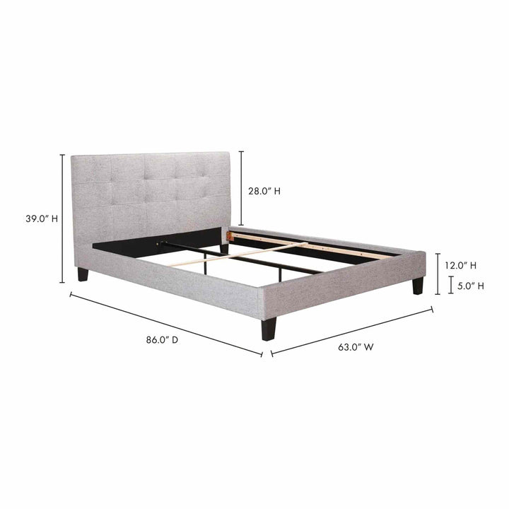 MINNELLI BED COLLECTION, LIGHT GREY