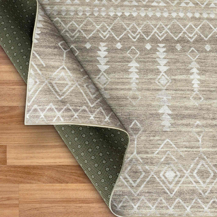 BEAU MOROCCAN WASHABLE RUG, BEIGE