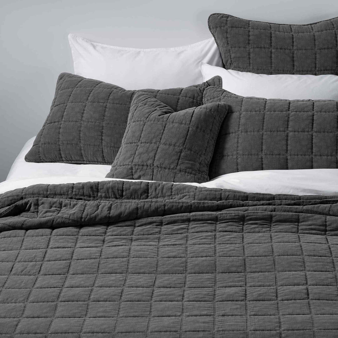 SWEET CHARCOAL STITCHED QUILT