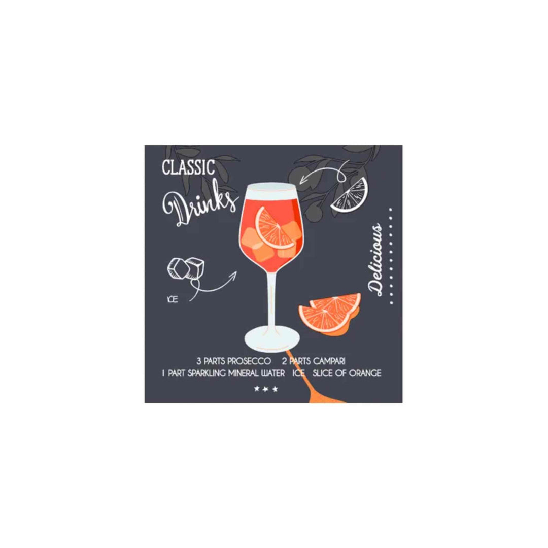 APEROLE BLACK, COCKTAIL NAPKIN