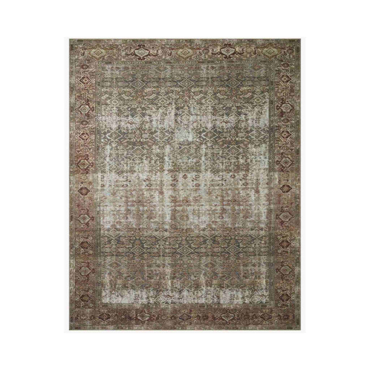 GEORGIE RUG, MOSS/SALMON, 3'9 x 5'6"
