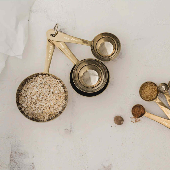 GOLD MEASURING CUPS, S/4