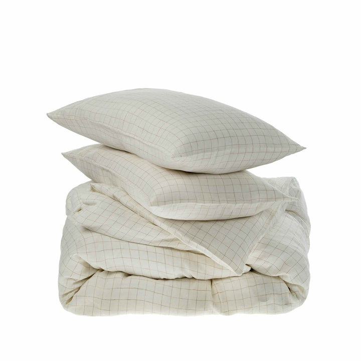 CHECKED LINEN DUVET SET, KING