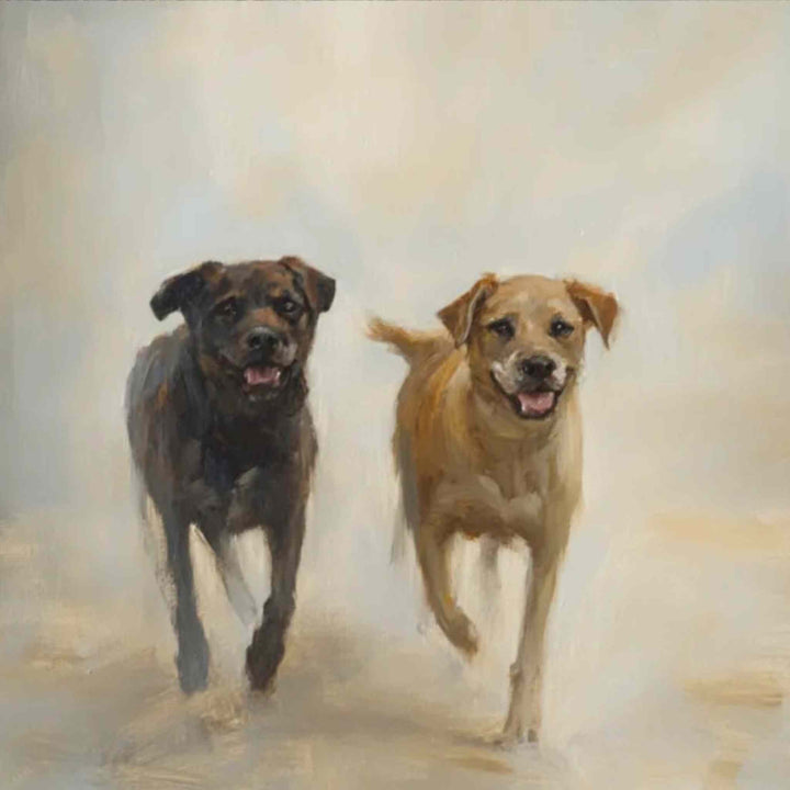 ANTIQUE CHIEN, FRAMED ART