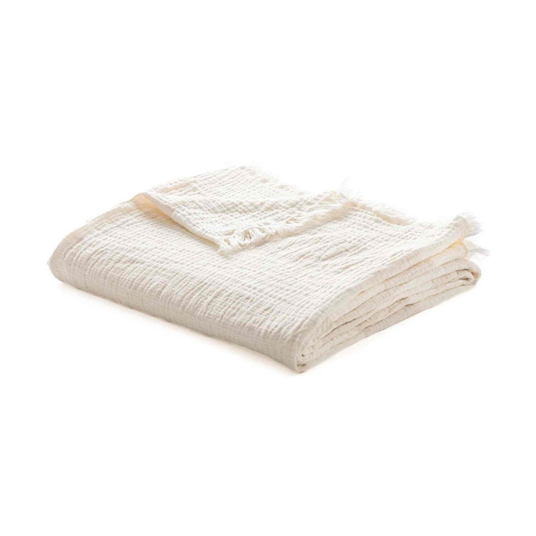 MIGUEL IVORY MUSLIN THROW