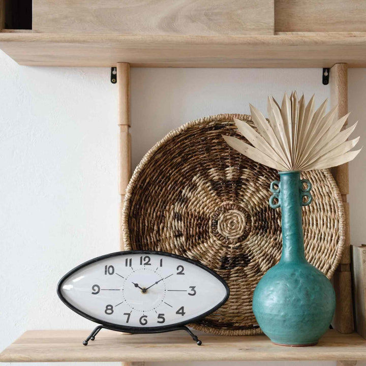 METAL MANTEL CLOCK, BLACK