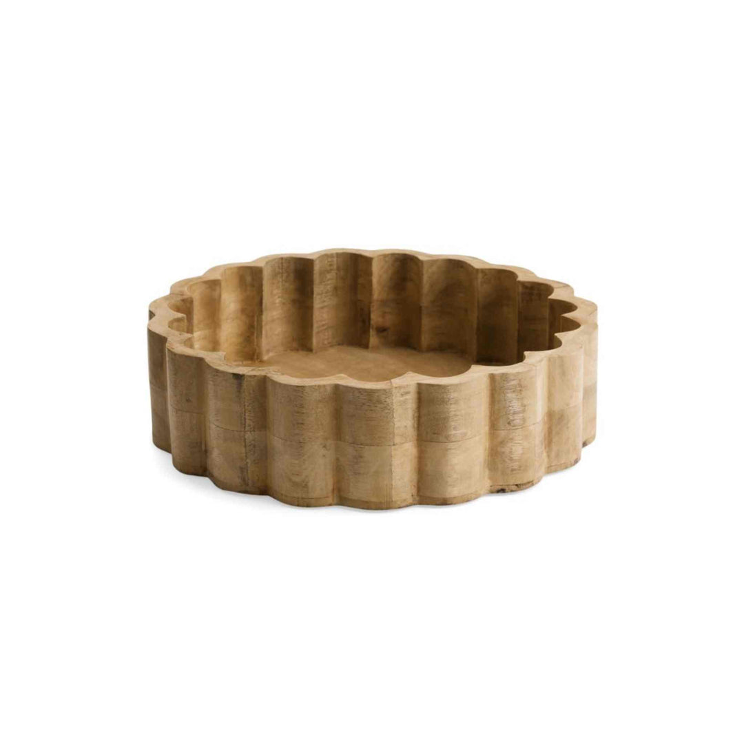 SCALLOPED MANGO WOOD BOWL