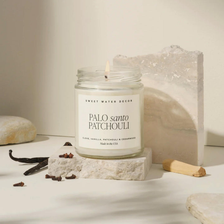 PALO SANTO PATCHOULI, CLEAR JAR, 9OZ