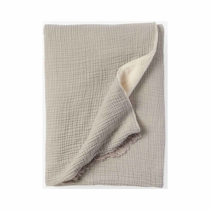 FLEECE LINED THROW, GREY CRINKLE