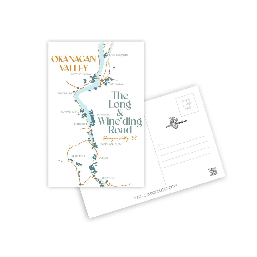 THE LONG AND WINE'DING ROAD, OKANAGAN POSTCARD