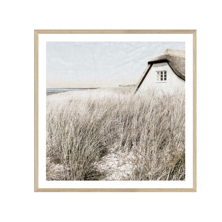 SEASIDE COTTAGE FRAMED ART, SMALL