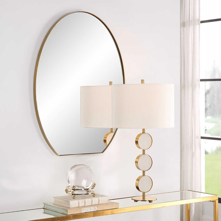 BELLA OVAL MIRROR, BRASS