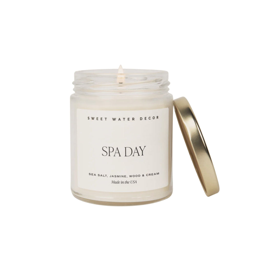 SPA DAY SOY CANDLE, CLEAR JAR, 9OZ