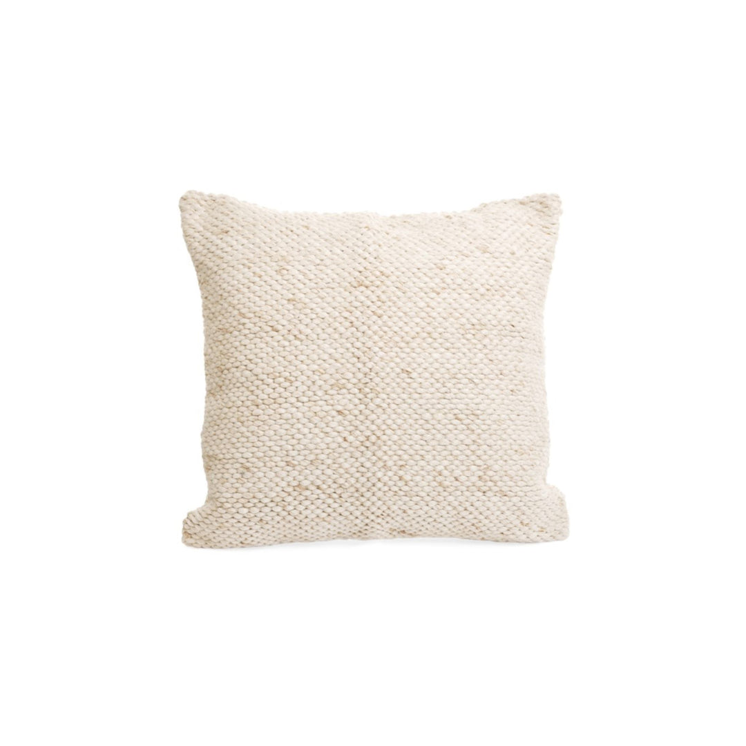 HANDWOVEN WOOL PILLOW, ECRU