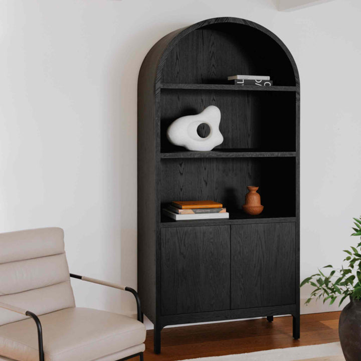 OSCAR BLACK OAK DISPLAY CABINET