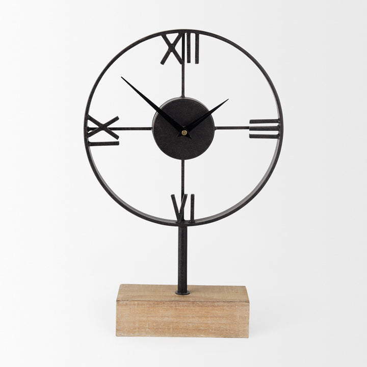 ORIS TABLE CLOCK, METAL/WOOD