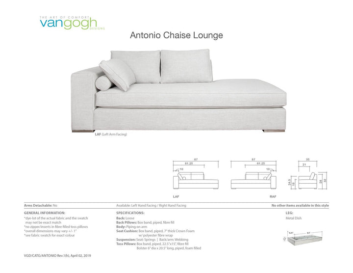 Antonio Chaise, Customizable