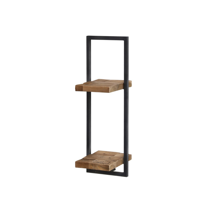 BODRUM METAL FRAMED WALL SHELF, D, TEAK