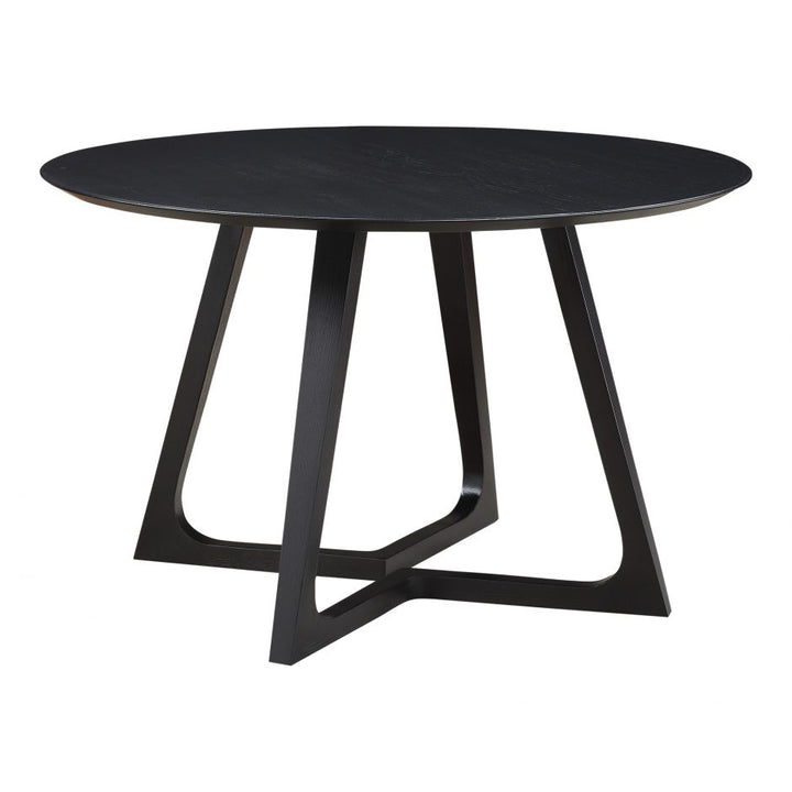 ROUND GODIVA DINING TABLE, BLACK ASH