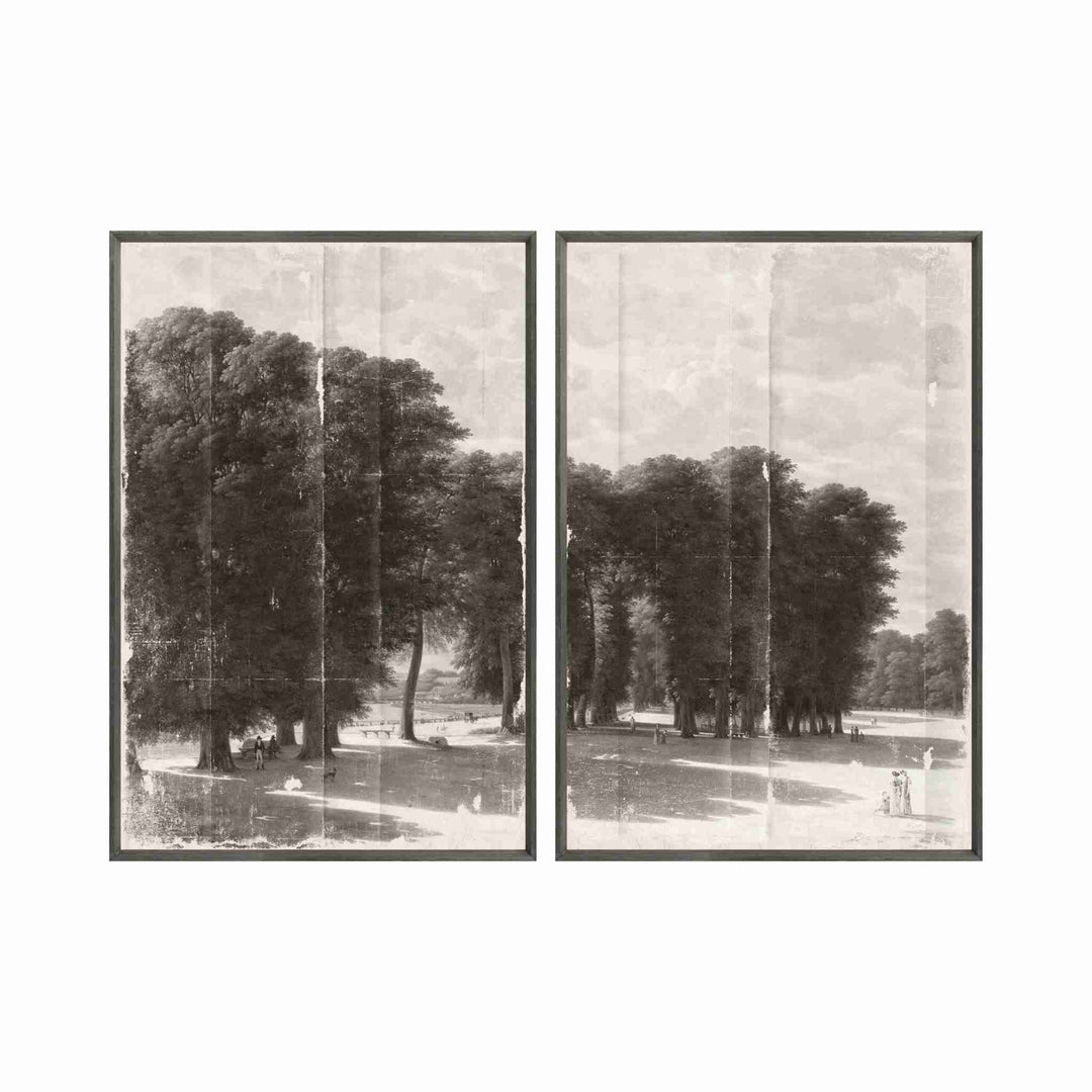 GRISAILLE LANDSCAPE, FRAMED ART