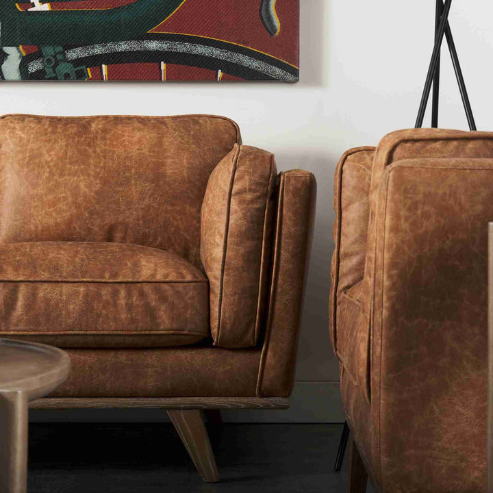 TYLER FAUX LEATHER CHAIR, BROWN