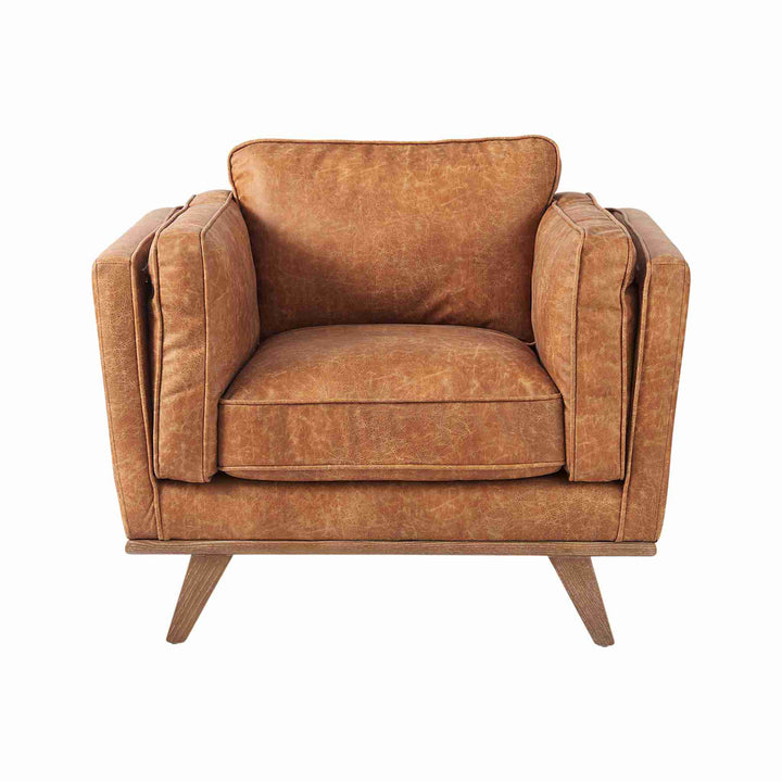 TYLER FAUX LEATHER CHAIR, BROWN