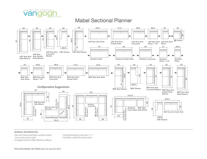 Mabel Sofa/Sectional Collection, customizable