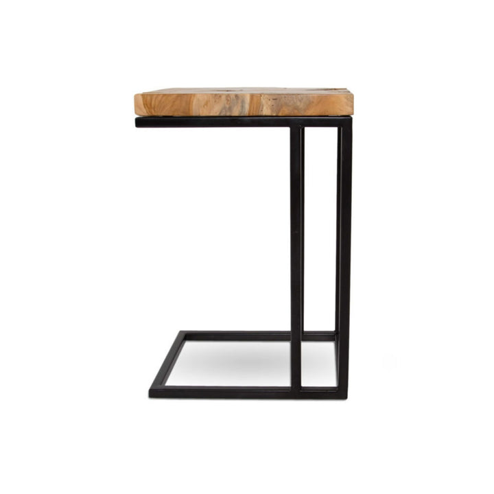 Natura C Table, Teak with Metal Base