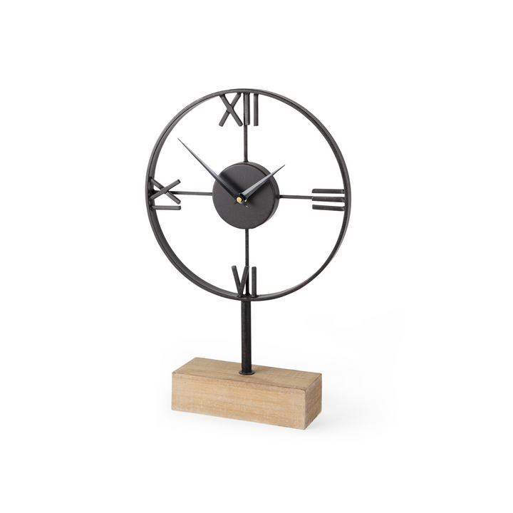 ORIS TABLE CLOCK, METAL/WOOD
