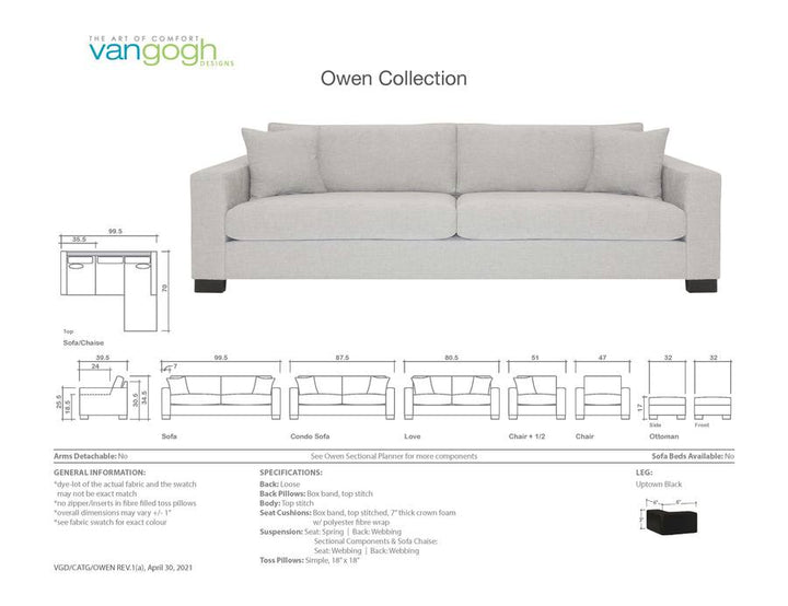 OWEN SOFA/SECTIONAL COLLECTION, CUSTOMIZABLE