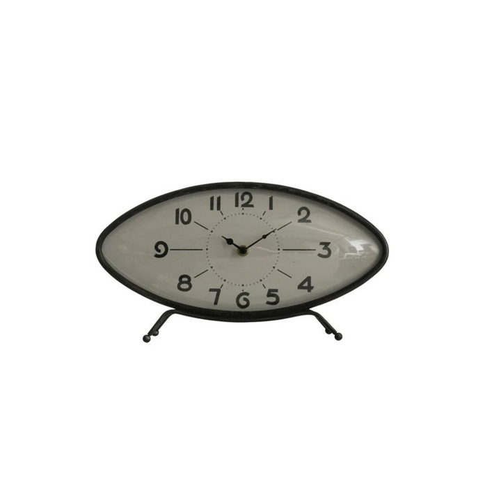 METAL MANTEL CLOCK, BLACK
