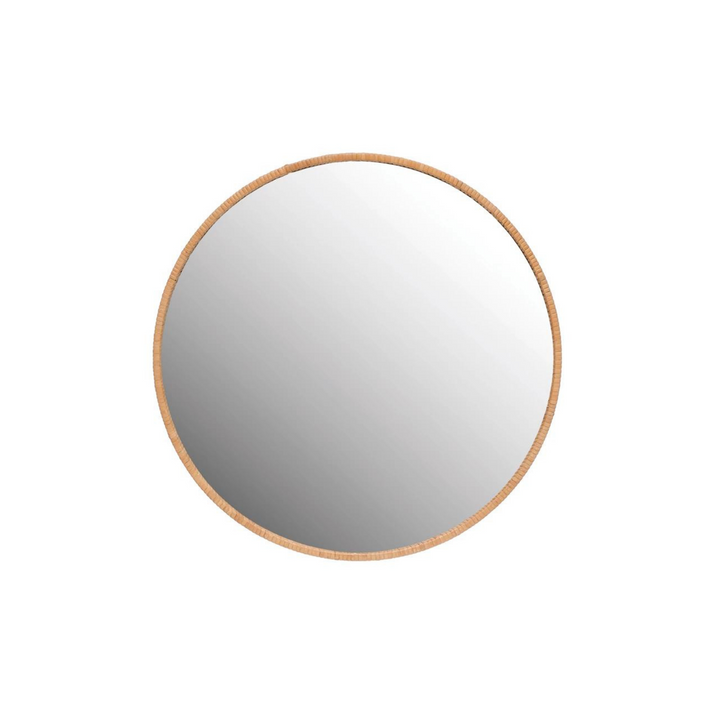 ROUND RATTAN FRAMED MIRROR
