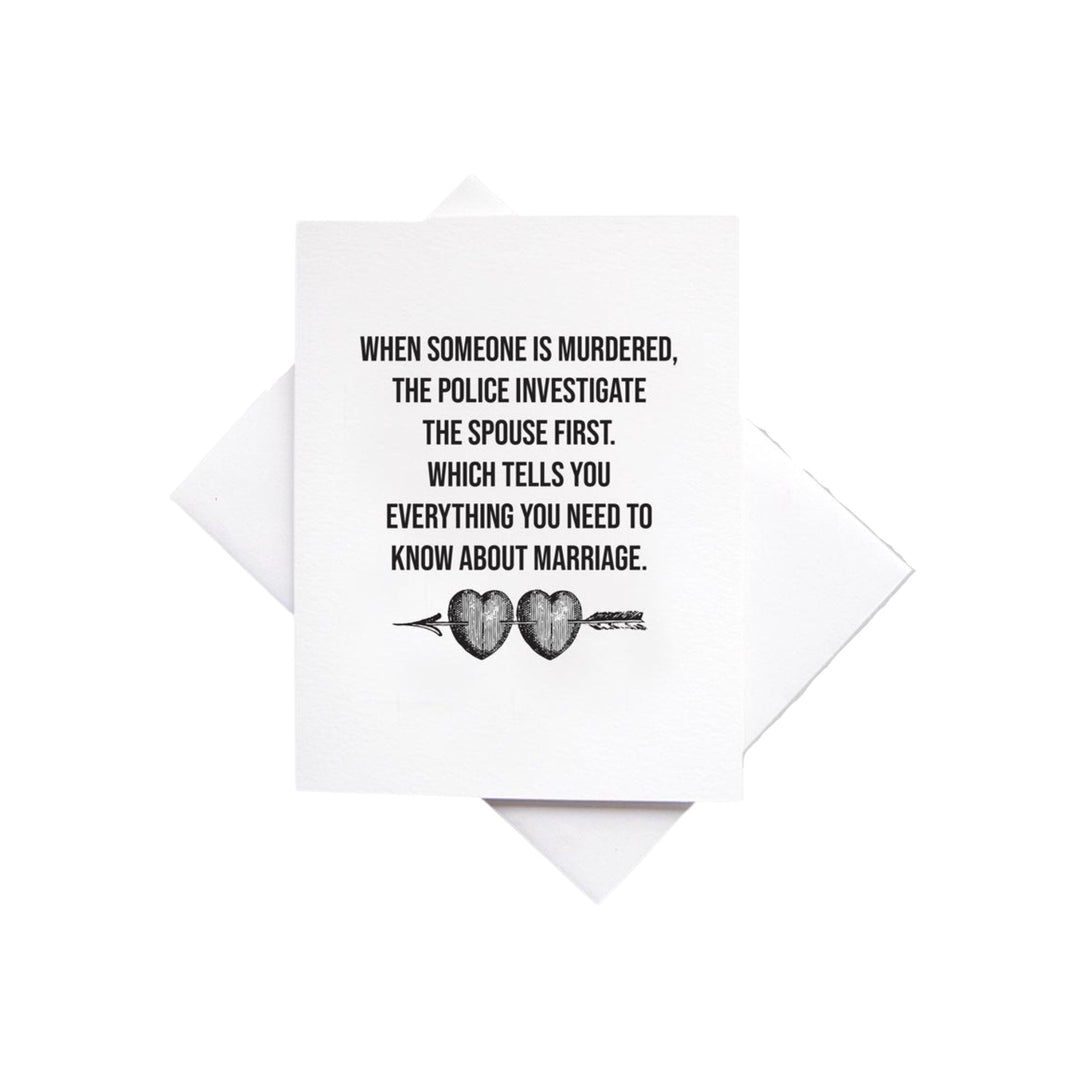 MURDERING SPOUSE WEDDING CARD