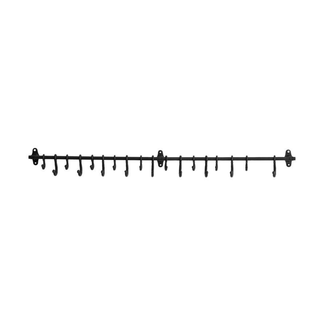 FORGED METAL WALL ROD W/ HOOKS