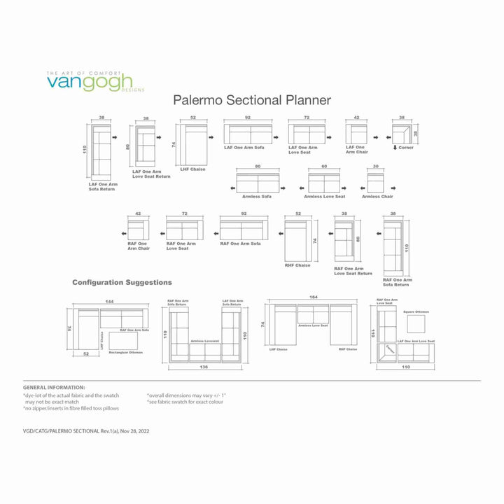 PALERMO SOFA/SECTIONAL CUSTOMIZABLE