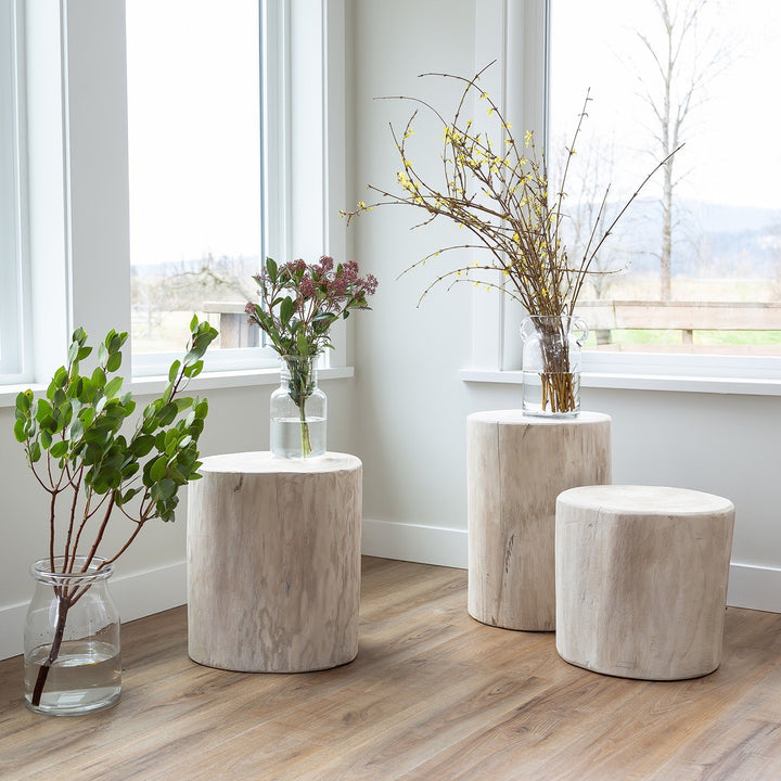 NOVA STUMP, WHITE WASH, 16"