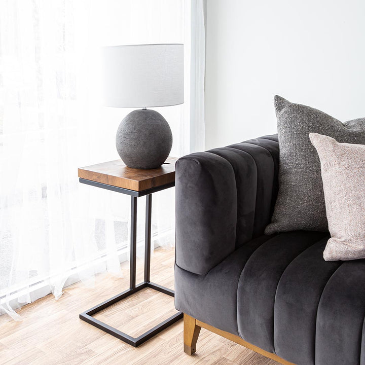 Natura C Table, Teak with Metal Base