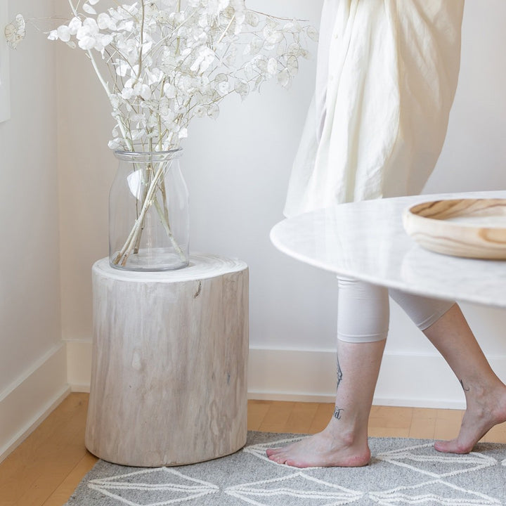 NOVA STUMP, WHITE WASH, 18"