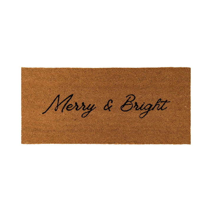 MERRY &amp; BRIGHT COIR DOORMAT