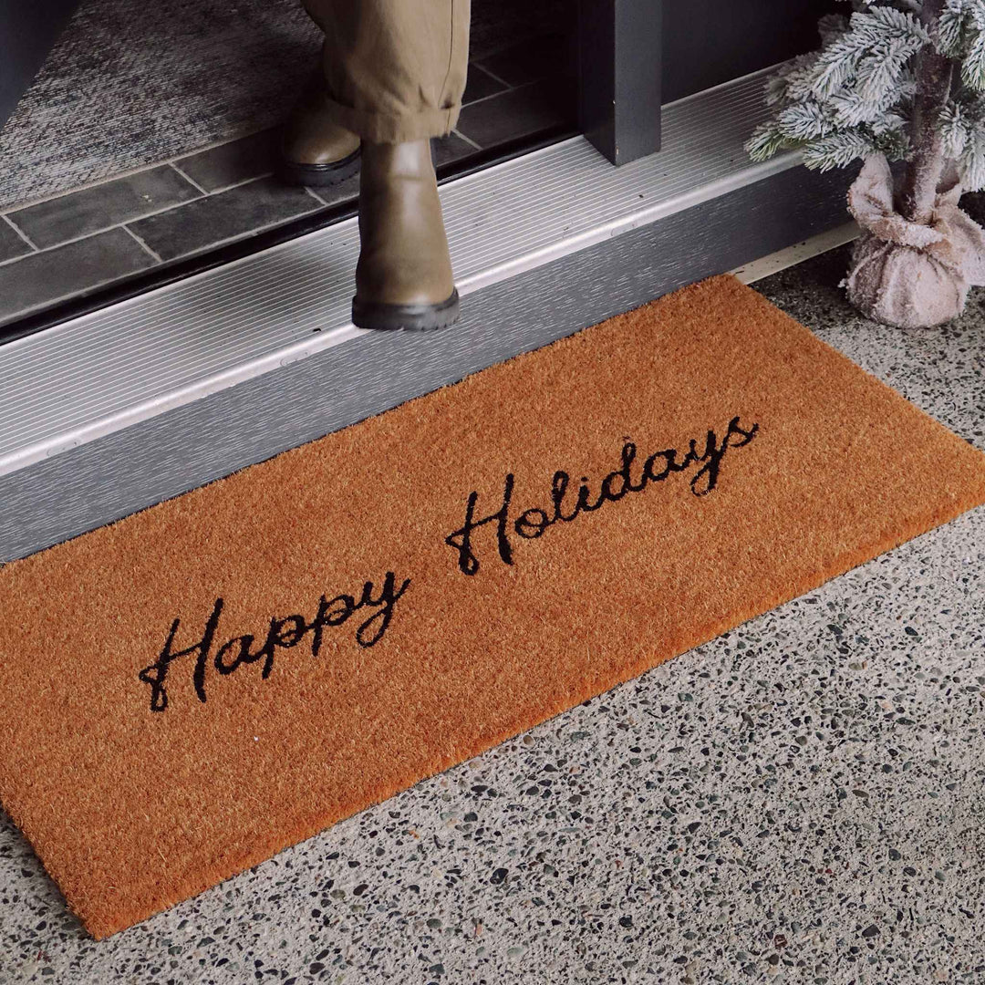 HAPPY HOLIDAYS COIR DOORMAT