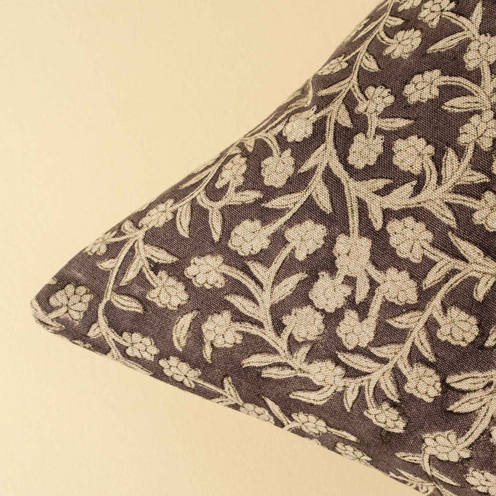 WILDVINE BLOCK PRINT PILLOW, HEATHER