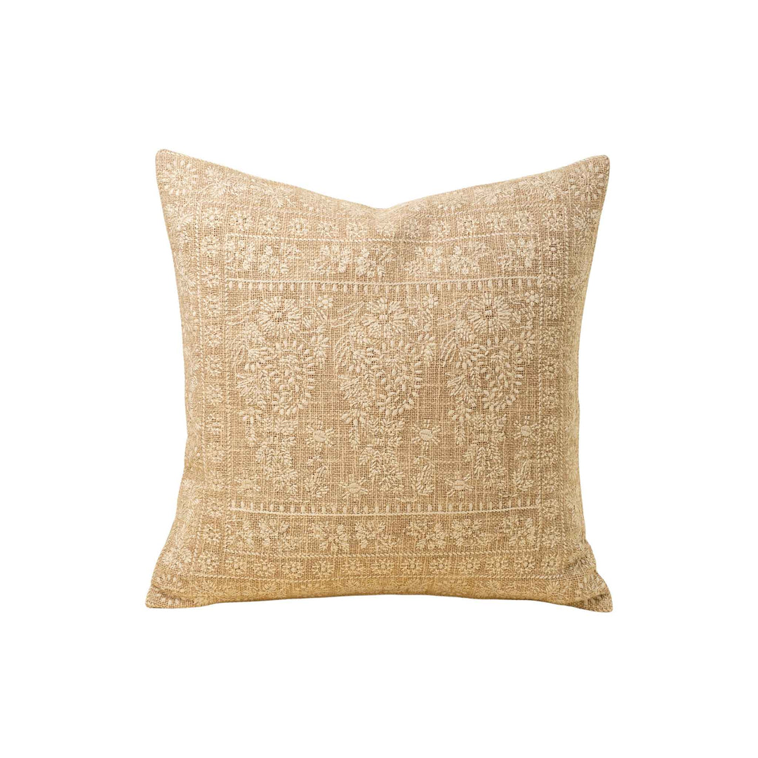 NINA EMBROIDERED PILLOW, IVORY
