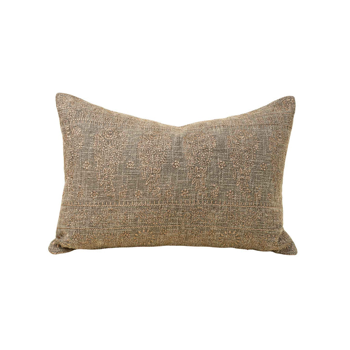 NINA EMBROIDERED PILLOW, ASH