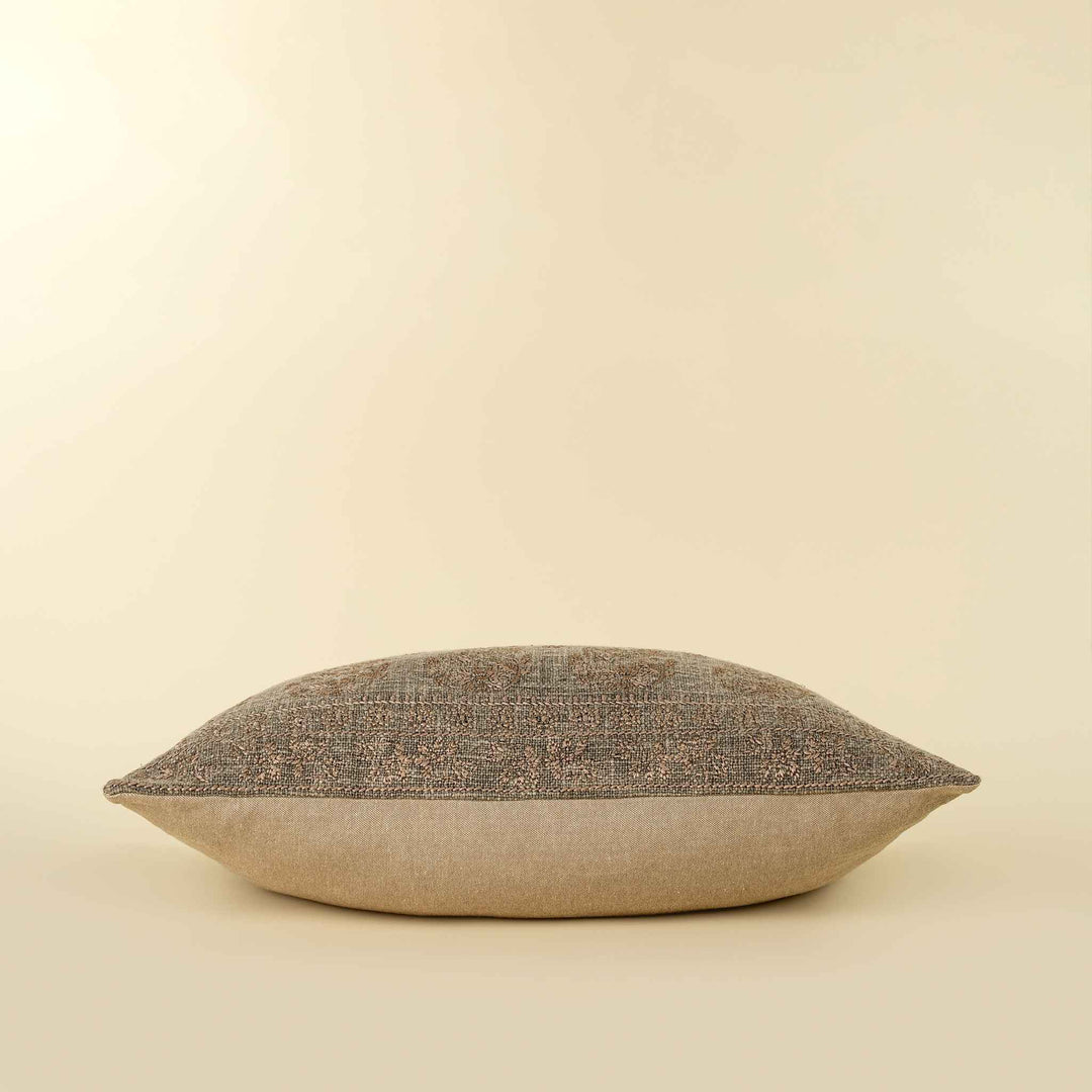 NINA EMBROIDERED PILLOW, ASH