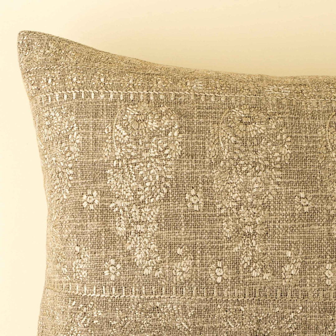 NINA EMBROIDERED PILLOW, SAGE